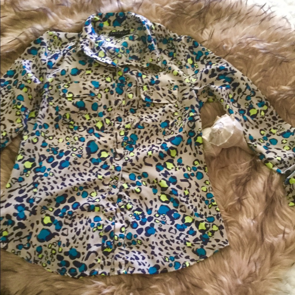 Leopard print blouse by Attention sz M